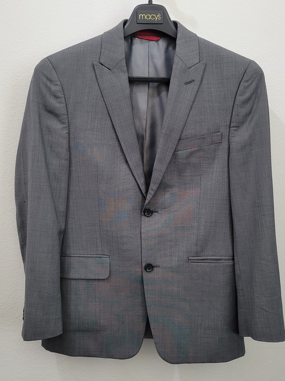 Alfani Slim Fit 100% Wool Suit Jacket Blazer Grey 36S